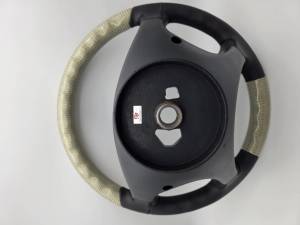Performance Products® - Mercedes® Steering Wheel, Classic Style, Non-Tiptronic, Silver Carbon Fiber & Black Leather,  2003-2006 (230) - Image 3