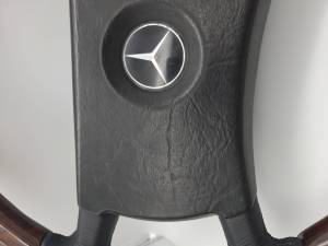 Mercedes® Steering Wheel, Burlwood & Black Leather, 1986-1991 (107/124/126)